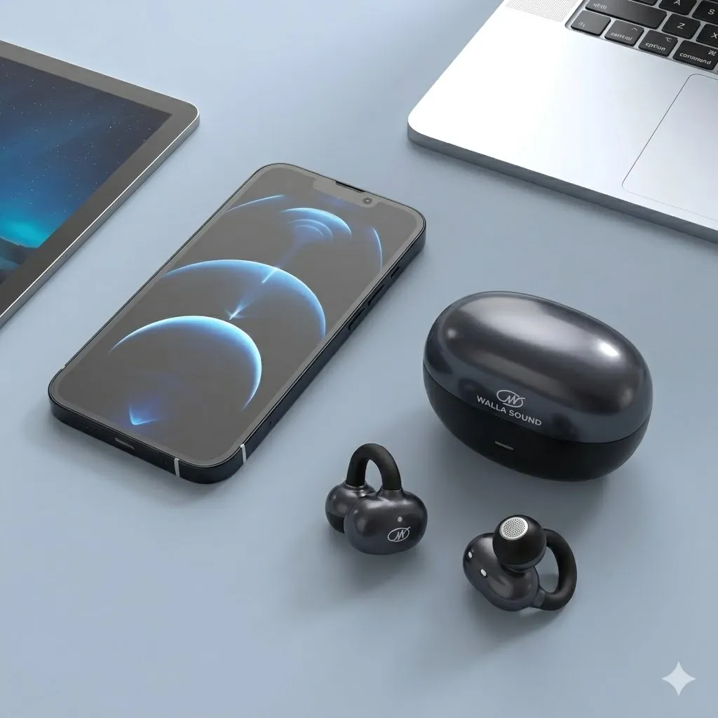 WallaBuds Clip compatible with phones, tablets and laptops